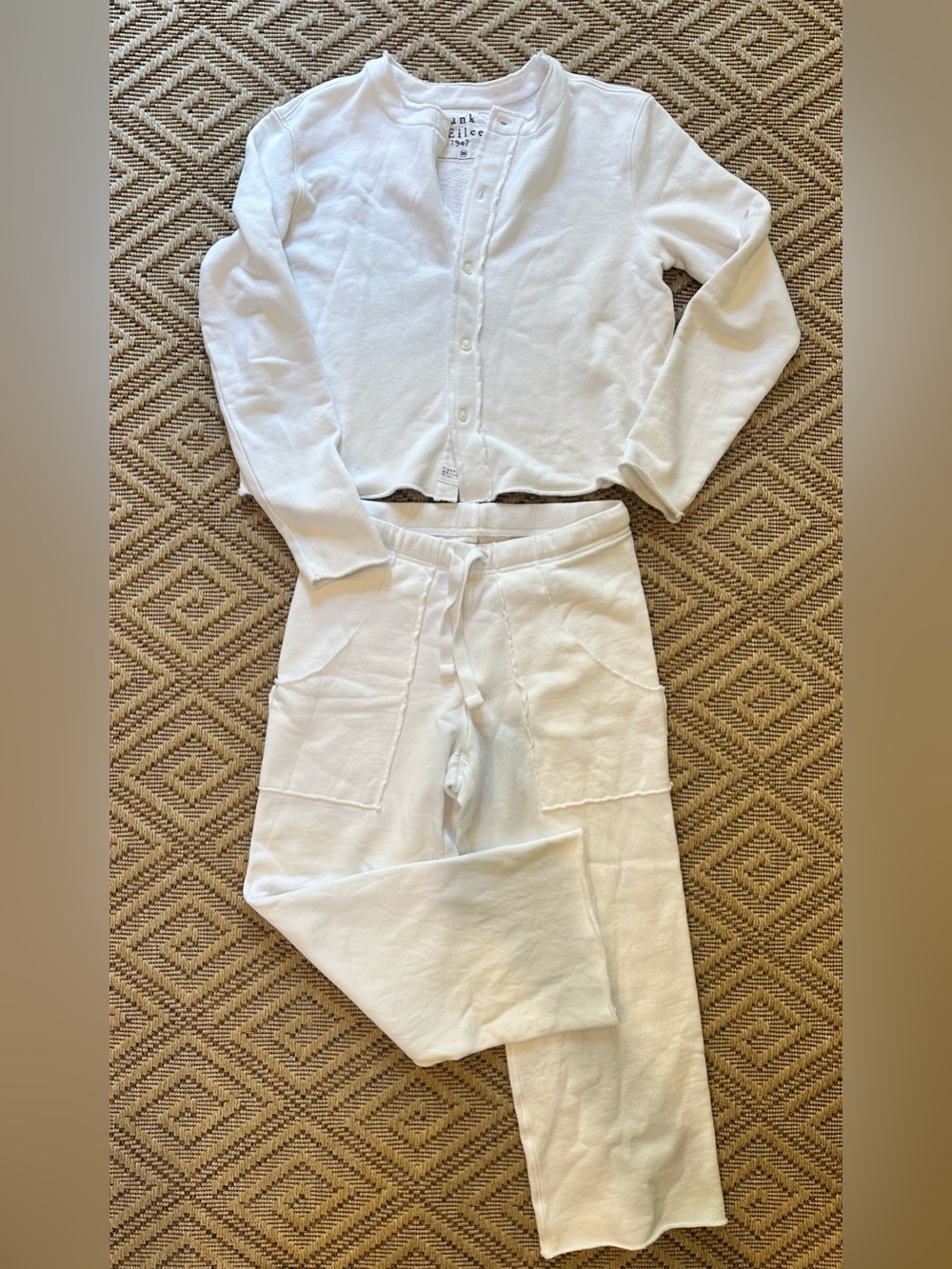 Frank & Eileen White Penny Sweatpants & Jackie Cardigan Set